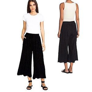 Johnny Was Euro Flower Floral Sheer Wide Leg Pants